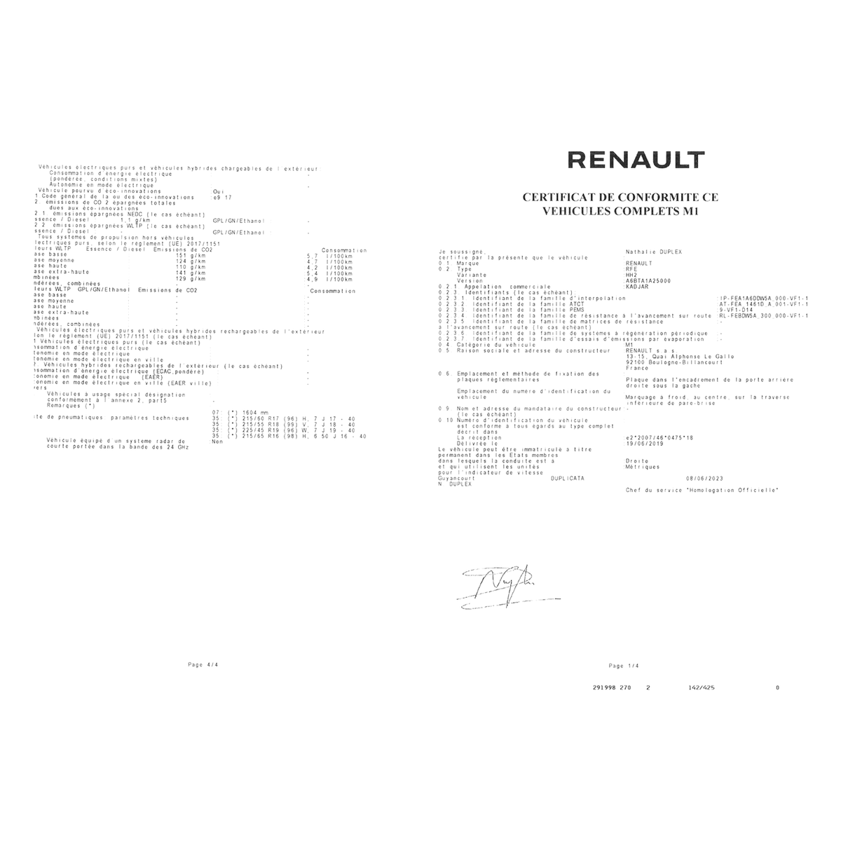 CoC RENAULT Truck