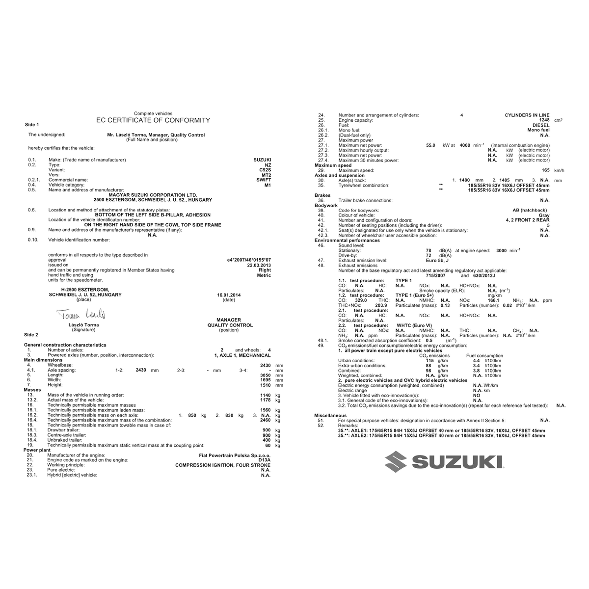 COC SUZUKI MOTO
