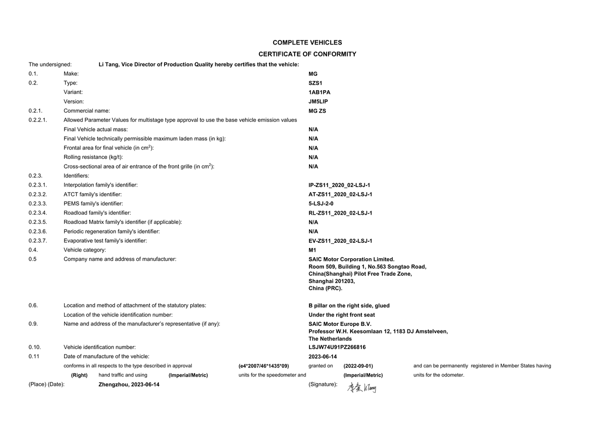 CoC MG (SAIC, 2007-heute)