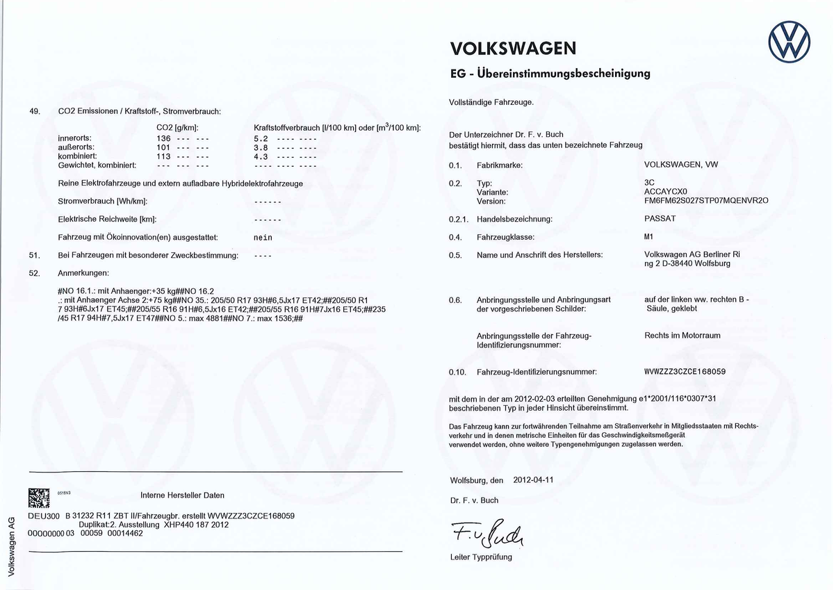 COC VOLKSWAGEN